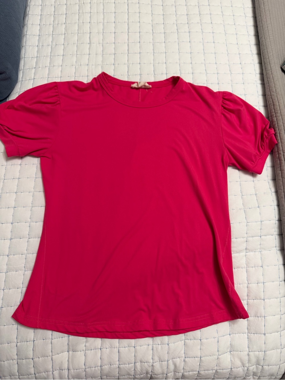 Umgee Short Sleeve Crewneck Top in Hot Pink